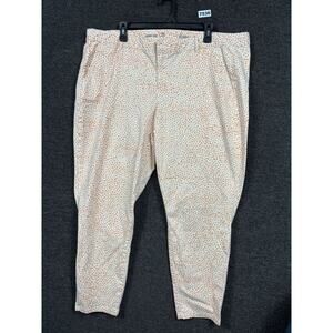 Gap Skinny Mini Khaki Pants Womens Size 20 Orange Pink Polka Dots High-Rise